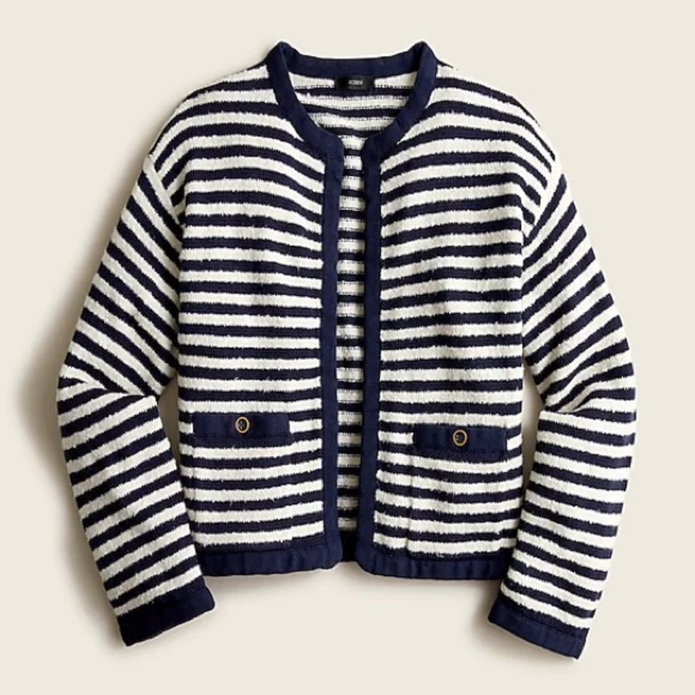 J. Crew Open Front Sweater in Stripe